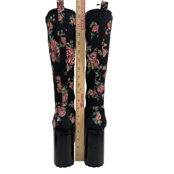 Current Mood Dolls Kill Platform Boots Tapestry Floral SZ 7 Womens Dark Romantic - Picture 7 of 12